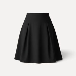 Apostrophe Black Linen Blend A-Line Pleated Skirt Women's 14 XL Career